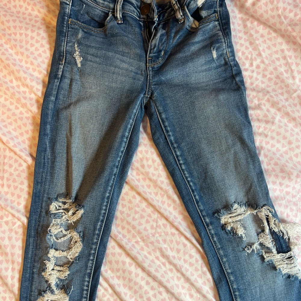 American eagle distressed high rise jeans